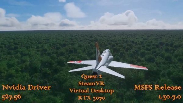 Performance test settings for Quest 2, SteamVR, Virtual Desktop Streamer, RTX3070 and MSFS Latest