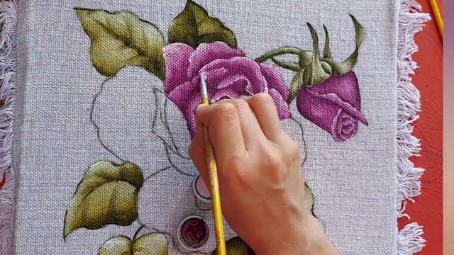 Pintura de rosa no tom magenta смотреть онлайн