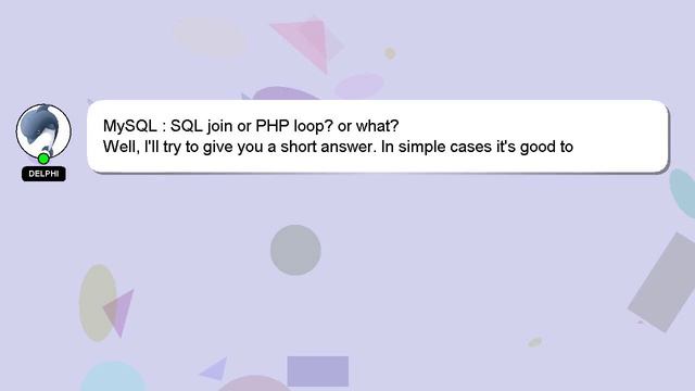 MySQL : SQL join or PHP loop? or what? смотреть онлайн