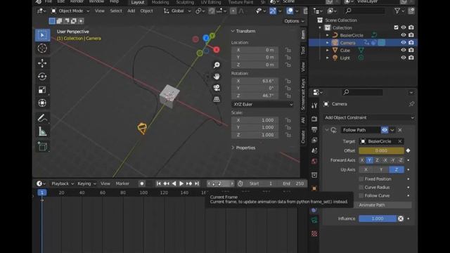 Уроки Blender : как управлять камерой / траектория камеры смотреть онлайн