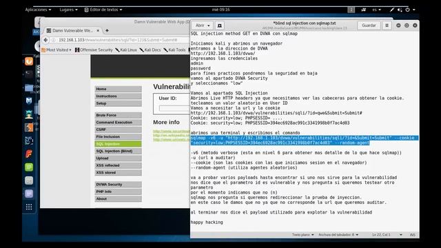 SQL Injection method GET en DVWA con sqlmap - kali linux смотреть онлайн