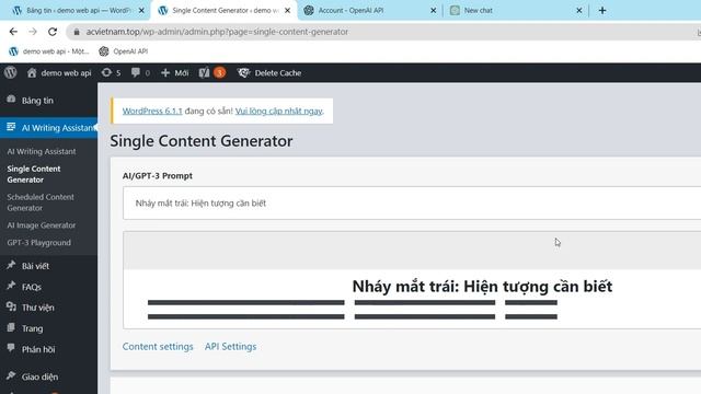 Hướng dẫn sử dụng API Chat GPT viết bài trên website wordpress смотреть онлайн