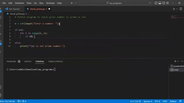 Check Prime | Python Programming - Leisure Codes смотреть онлайн