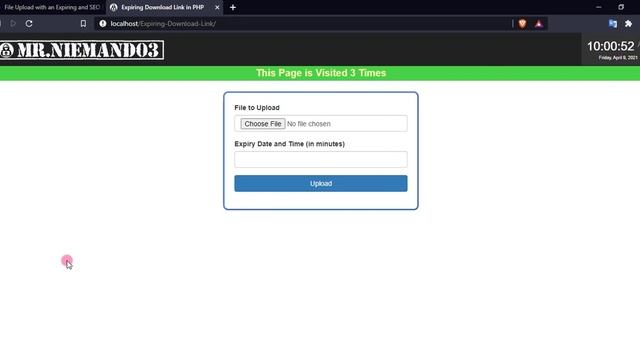 File Upload with an Expiring and SEO Friendly Download Link in PHP Demo смотреть онлайн