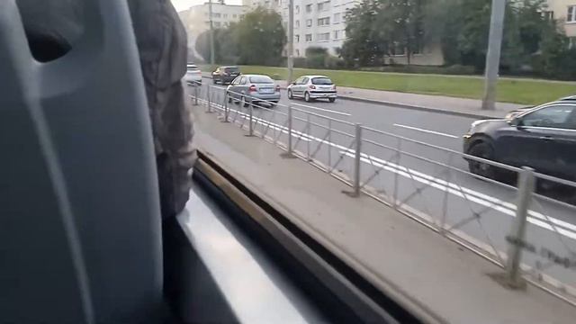 Поездка на трамвае номер трамвая 5132 Трамвай следует по маршруту 48 Лахтинский р-з смотреть онлайн