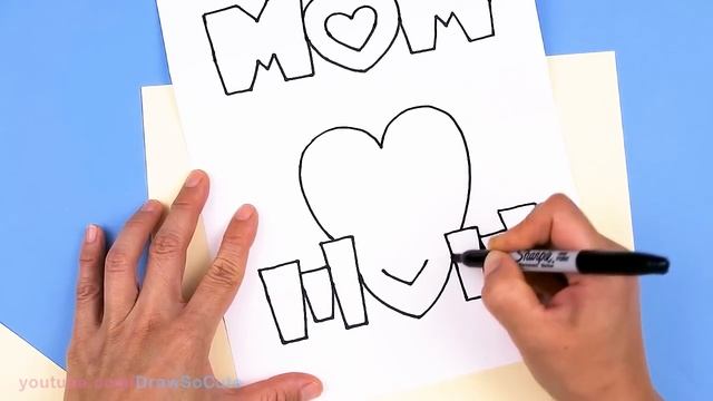 How to Draw I LOVE YOU MOM | Mother's Day Folding Surprise Card DIY смотреть онлайн