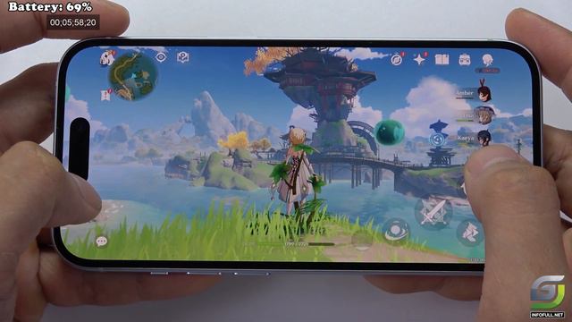 iPhone 15 test game Genshin Impact Max Setting | Highest 60 FPS смотреть онлайн