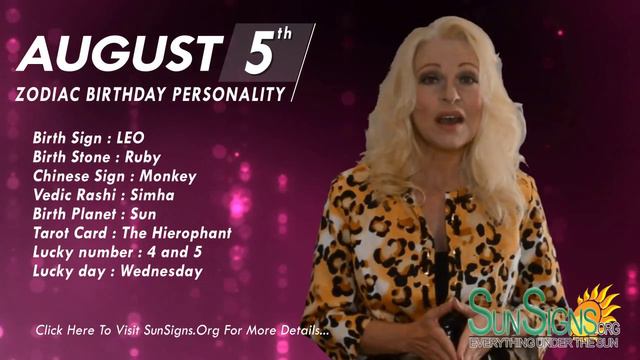 August 5th Zodiac Horoscope Birthday Personality - Leo - Part 2 смотреть онлайн