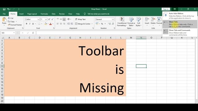 Toolbar is missing in Excel, MS Excel in Hindi - Show or Hide Toolbar, Ribbon Tabs and Commands смотреть онлайн