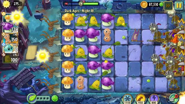 Растение против Зомби 2/Plants vs Zombies ™2/PvZ2 Adventure Dark Ages Night 18/Тёмные Века Ночь 18 смотреть онлайн