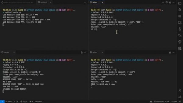 Simple Python Asyncio Chat Server