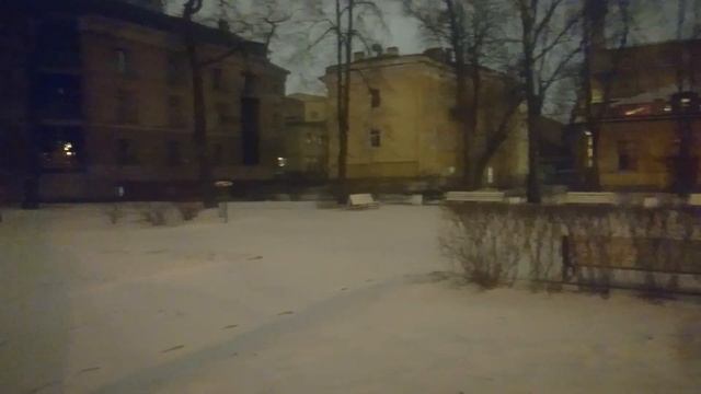 Санкт-Петербург зимней ночью 2023. Михайловский замок, памятник Петру I. смотреть онлайн