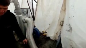 Отопление теплицы 18соток воздушными рукавами!!!!!!