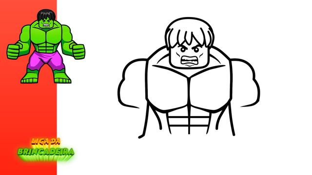 Como DESENHAR O LEGO HULK - Como DIBUJAR A HULK LEGO - How To DRAW LEGO HULK