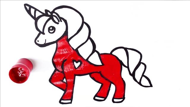 Как нарисовать единорога / Рисуем и раскрашиваем единорога #3 смотреть онлайн