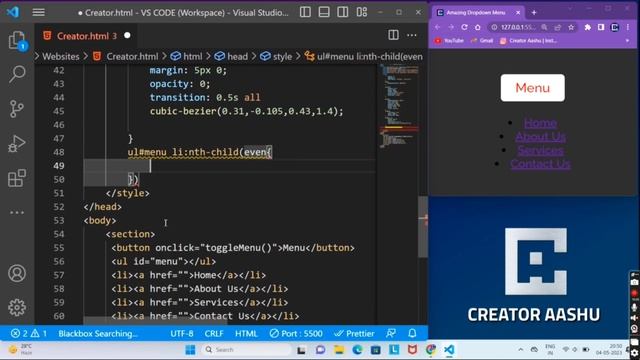 Amazing Dropdown Menu using HTML, CSS & JS | Creator Aashu смотреть онлайн