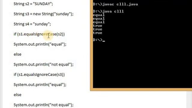 string compare equalsignorecase in java смотреть онлайн