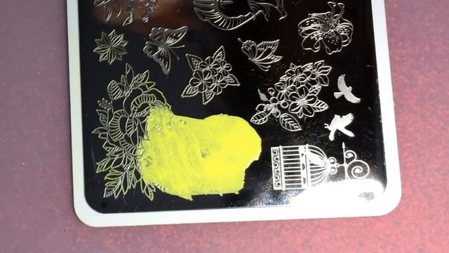 Rose stamping magnetic gel polish nail art blue and yellow manicure tutorial смотреть онлайн