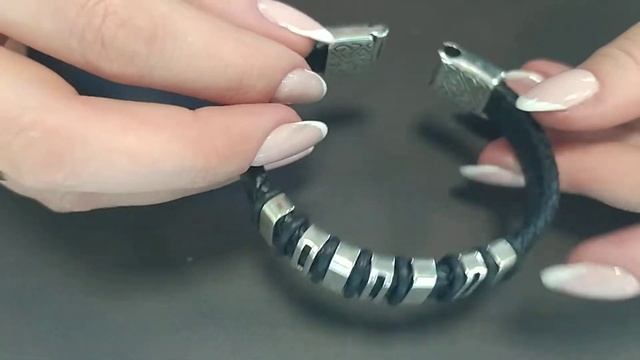 Кожаный браслет мужской с серебром смотреть онлайн