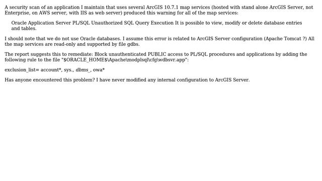 GIS: Unauthorized SQL Query Execution warning- ArcGIS map services смотреть онлайн