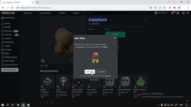 Roblox Bundle Capivara UGC FREE смотреть онлайн