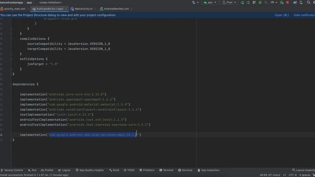 Build distance tracking app using google map Initial Setup Android kotlin Part 1 смотреть онлайн