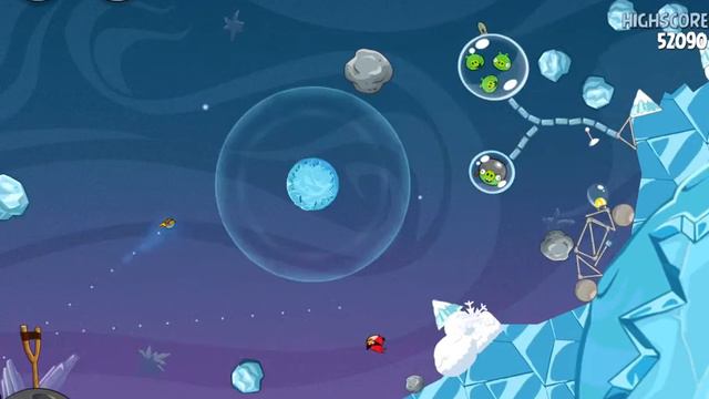 Прохождение Angry Birds Space. Эпизод Cold Cuts. Уровень 2-2 смотреть онлайн