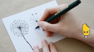 Как НАРИСОВАТЬ одуванчик / Три способа как легко нарисовать цветок