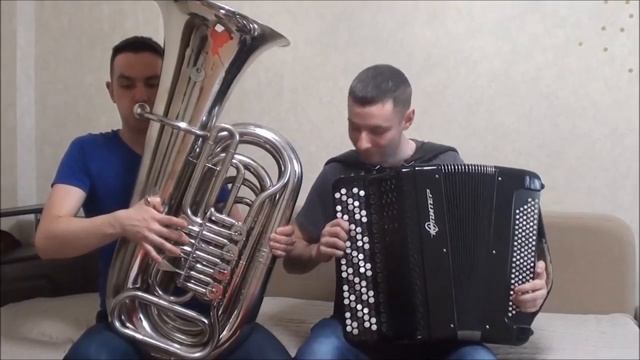 А. Васин, А. Романченко - Марш «Прощание славянки» (баян,туба) смотреть онлайн