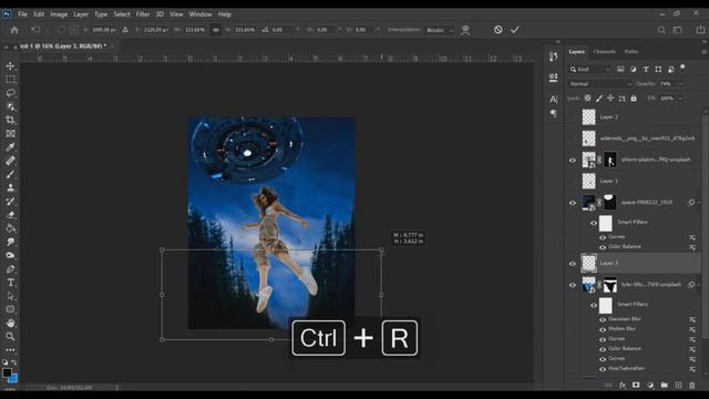 Spacecraft Photoshop 2021 Composition Tutorial - Photoshop Manipulation смотреть онлайн