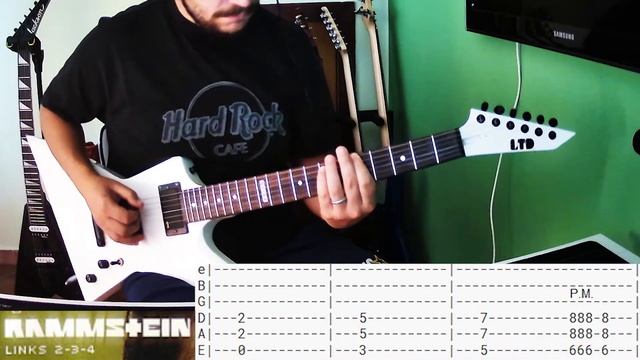 Rammstein - Links 2 3 4 Guitar Cover |TAB| |LESSON| |TUTORIAL| |ESP LTD EX 50| смотреть онлайн
