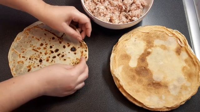 Фаршированные Блины с Мясом и Рисом/Очень Сочные и Вкусные смотреть онлайн
