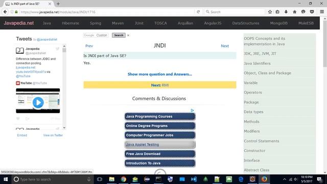 Is JNDI part of Java SE?
| javapedia.net смотреть онлайн