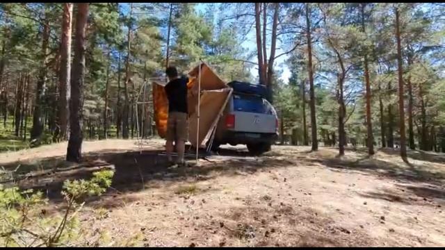 Установка комбинированной автомобильной маркизы Kampina Комби 2500