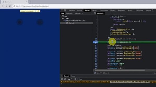 Control OBS with a web page using websockets
