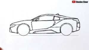 Как нарисовать БМВ Ай 8 сбоку