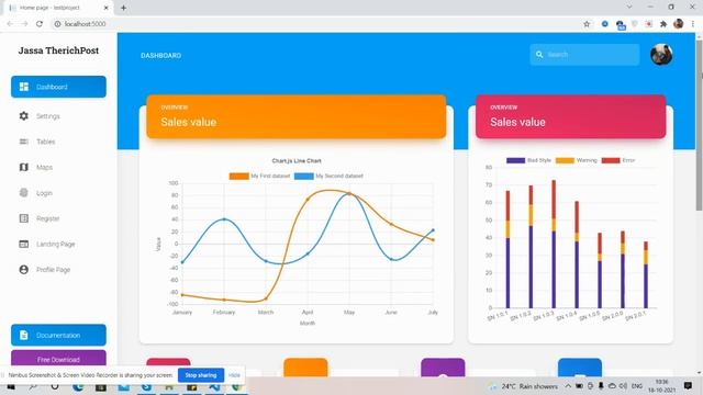 ASP.NET Core 5 Material Tailwind Admin Dashboard Free смотреть онлайн