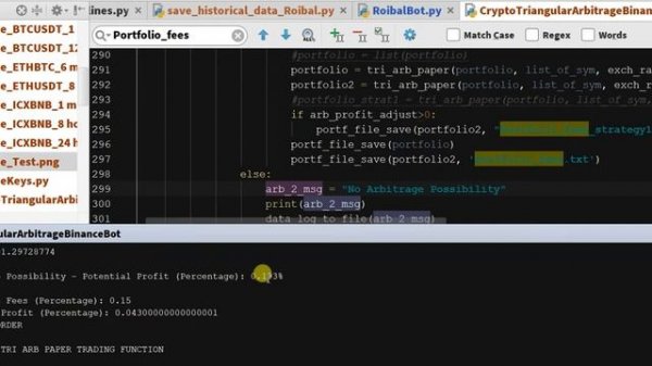 Profit and Binance Fees - Crypto Triangular Arbitrage Bot Python