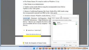 Fix Steam Games No sound or audio on Windows 11