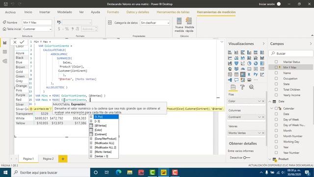 Resaltando el valor MINIMO & MAXIMO en una matriz en Power BI смотреть онлайн