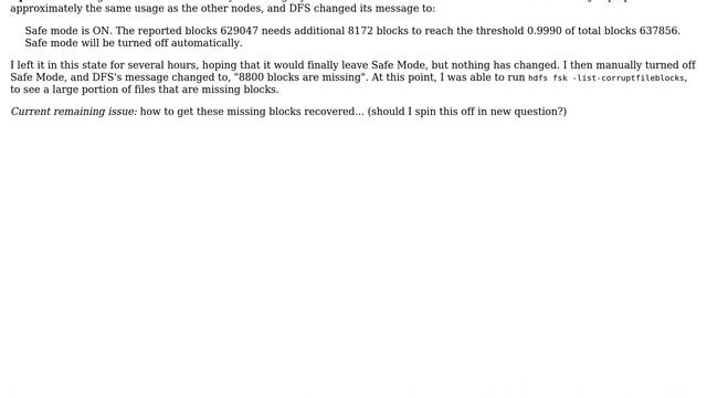 How to fix Hadoop HDFS cluster with missing blocks after one node was reinstalled? (2 Solutions!!) смотреть онлайн