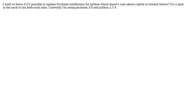 Can I update pycharm intellisense for python? смотреть онлайн