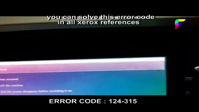 xerox error code 124-315 смотреть онлайн