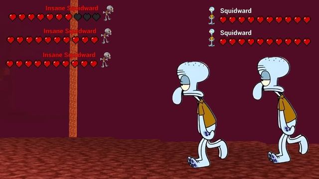 3 Speedrunners Squidwards VS 3 Hunters Insane Squidwards