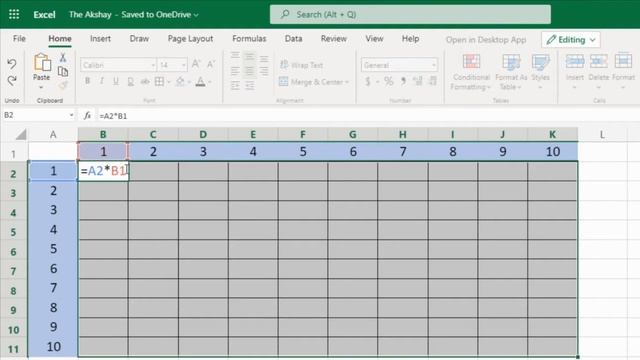 Create Multiplication Table in Excel смотреть онлайн