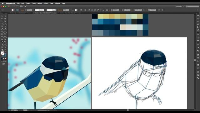 Creating Low Poly Art in Adobe Illustrator | Graphic design смотреть онлайн