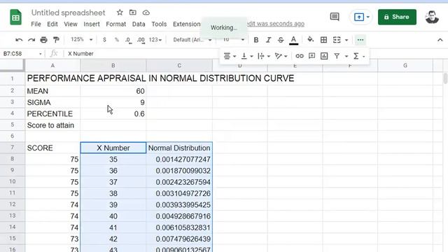 Performance Appraisal Score from the Normal Distribution Curve in Google Sheets смотреть онлайн
