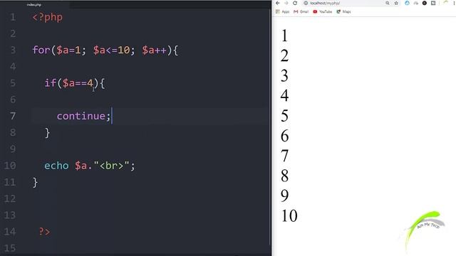 Continue and Break - 22 |PHP & MySQLi tutorials for beginners in Urdu/Hindi| Ask Me Tech смотреть онлайн