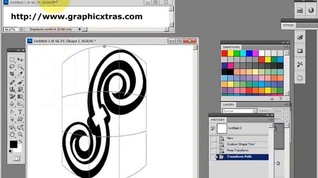 How To Warp / Envelope Vector Custom Shapes In Photoshop смотреть онлайн