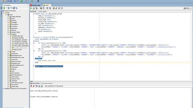 Oracle audit trigger to capture logon failure history смотреть онлайн